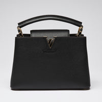 Louis Vuitton Black Grained Leather Capucines BB Handbag