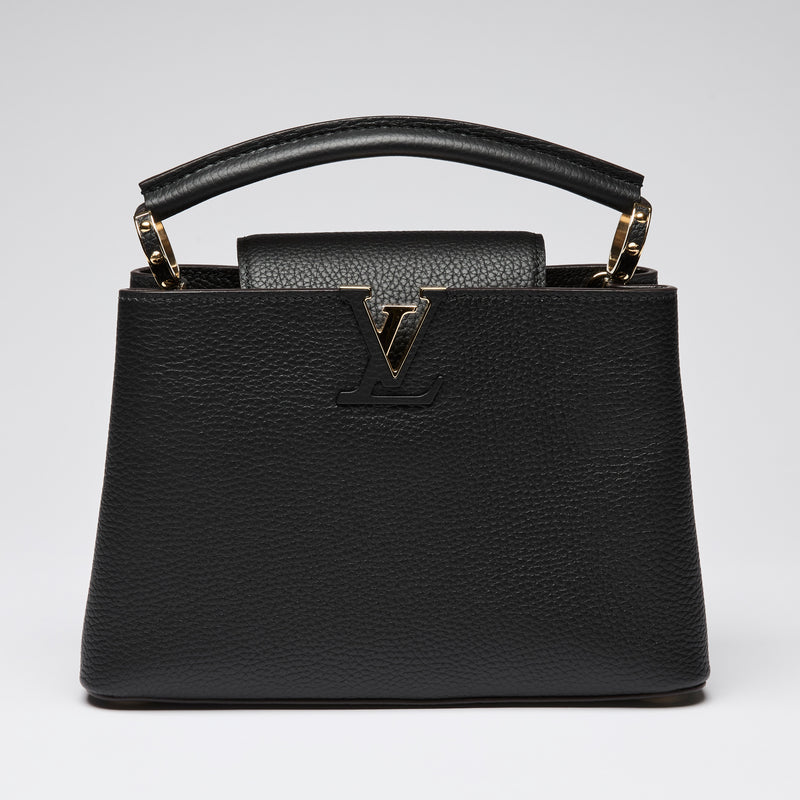 Louis Vuitton Black Grained Leather Capucines BB Handbag