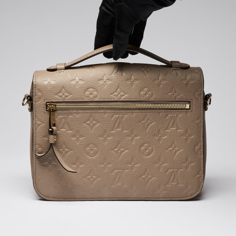 Louis Vuitton Turtledove Monogram Empriente Leather Pochette Metis Bag