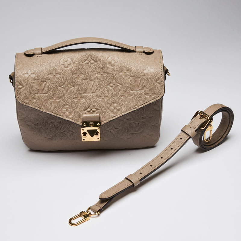 Louis Vuitton Turtledove Monogram Empriente Leather Pochette Metis Bag
