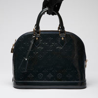 Louis Vuitton "Alma" PM Handbag in Navy Patent Leather
