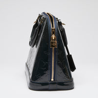 Louis Vuitton "Alma" PM Handbag in Navy Patent Leather