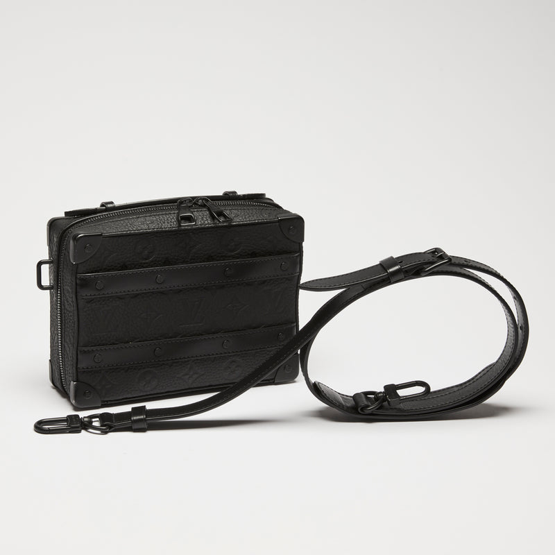 LV Black Monogram Taurillon Leather Handle Soft Trunk