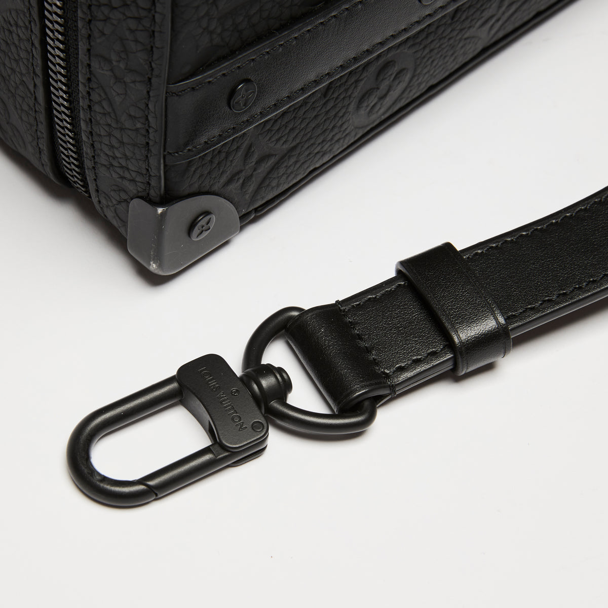 LV Black Monogram Taurillon Leather Handle Soft Trunk