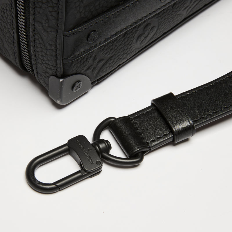 LV Black Monogram Taurillon Leather Handle Soft Trunk