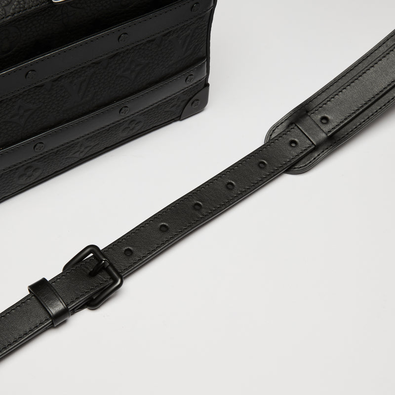 LV Black Monogram Taurillon Leather Handle Soft Trunk