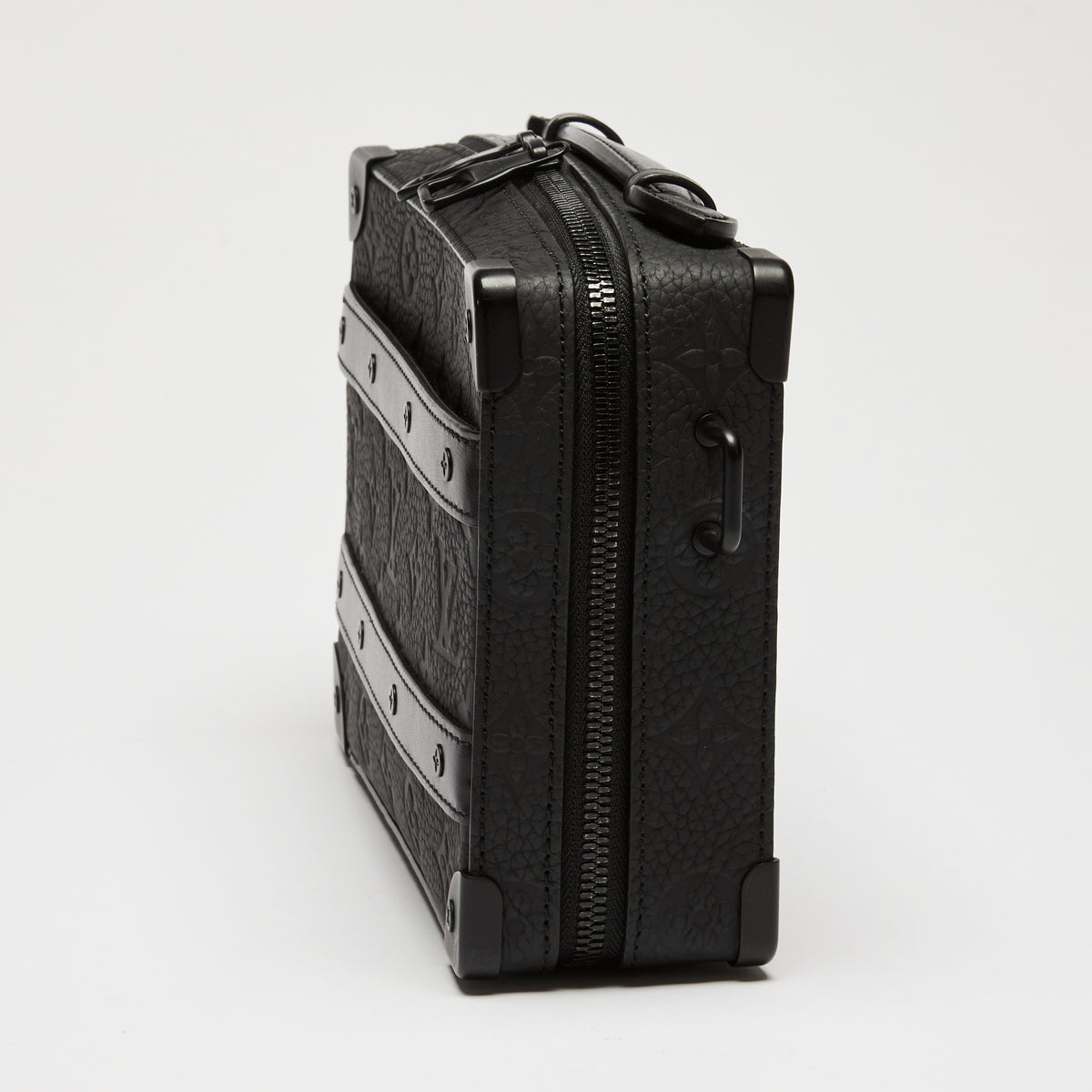 LV Black Monogram Taurillon Leather Handle Soft Trunk