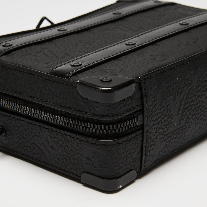 LV Black Monogram Taurillon Leather Handle Soft Trunk