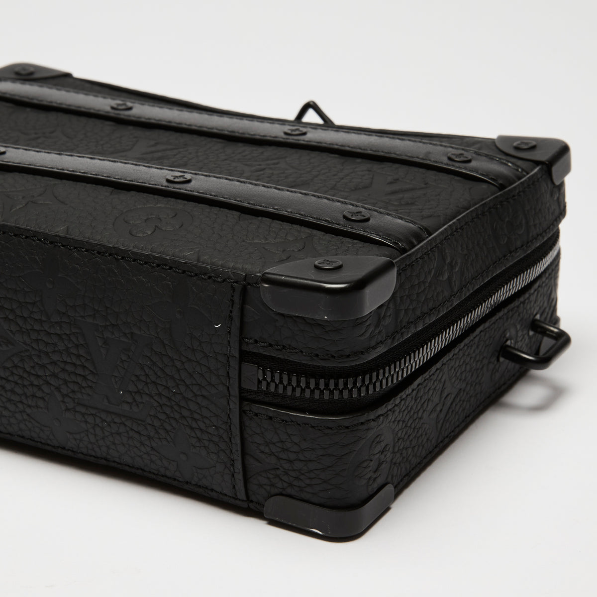 LV Black Monogram Taurillon Leather Handle Soft Trunk