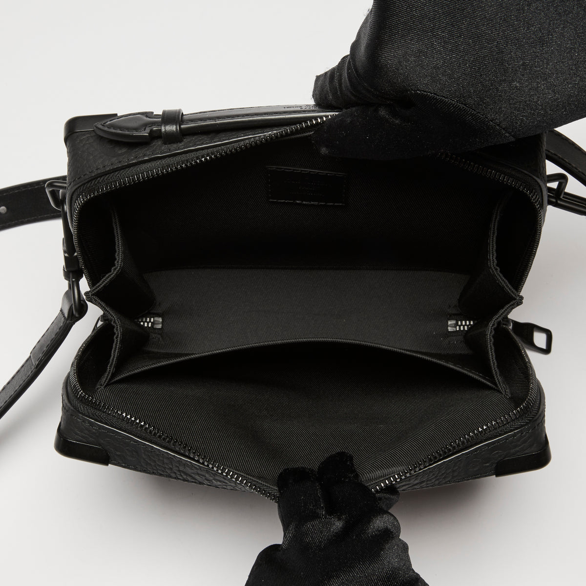 LV Black Monogram Taurillon Leather Handle Soft Trunk