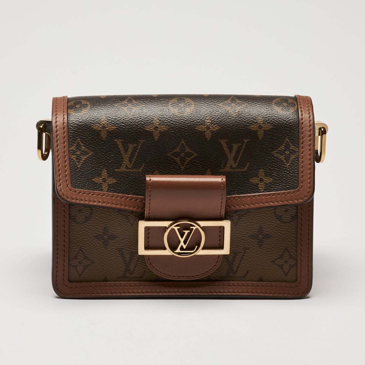 Louis Vuitton Brown Monogram Epi Grained Leather Mini Dauphine Flap Bag