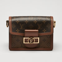 Louis Vuitton Brown Monogram Epi Grained Leather Mini Dauphine Flap Bag
