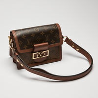 Louis Vuitton Brown Monogram Epi Grained Leather Mini Dauphine Flap Bag