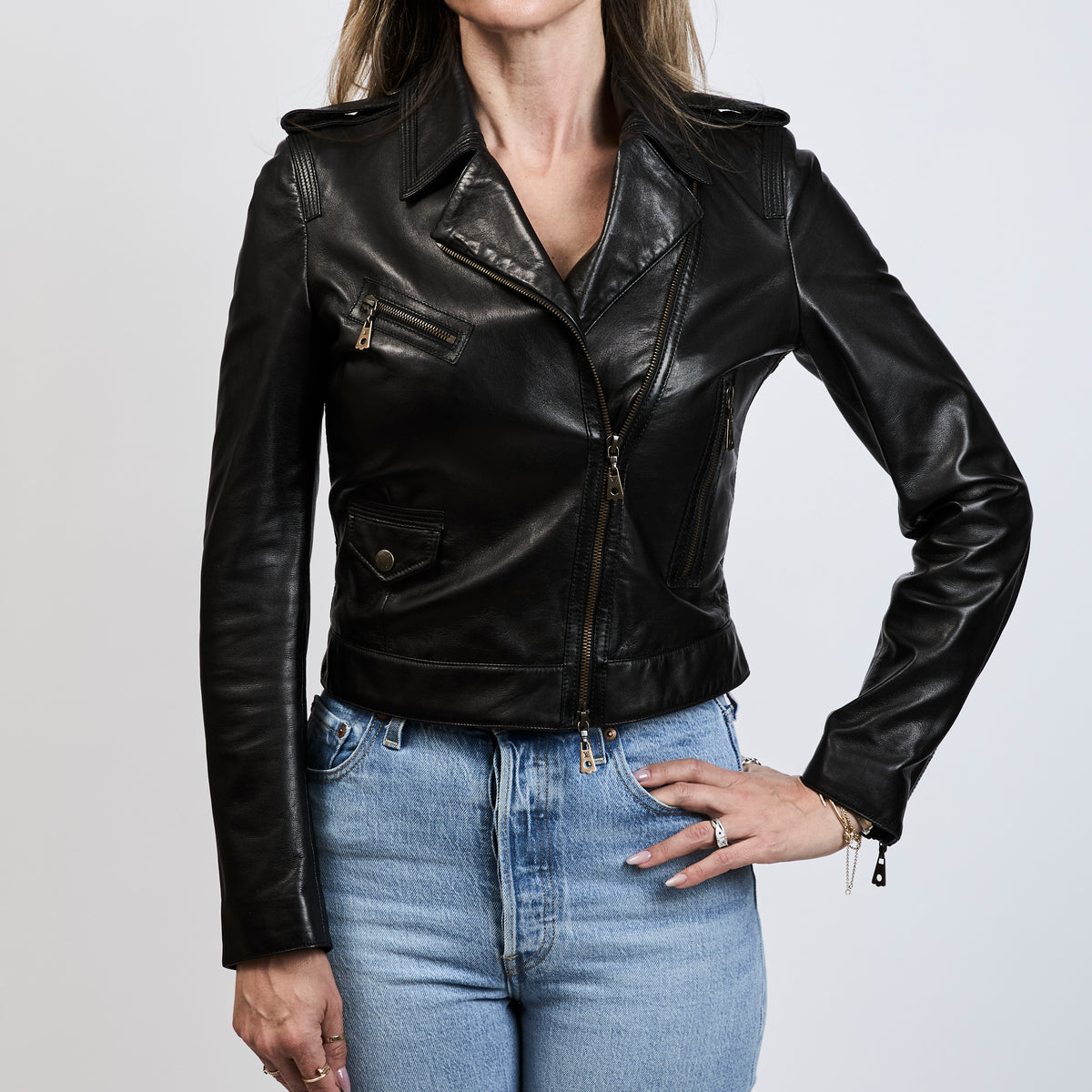 Lanvin Black Lambskin Leather Jacket