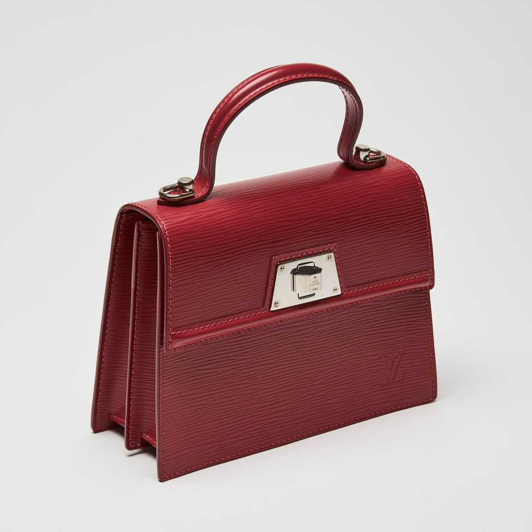 Louis Vuitton Red Epi Leather Sevigne PM Top Handle Bag