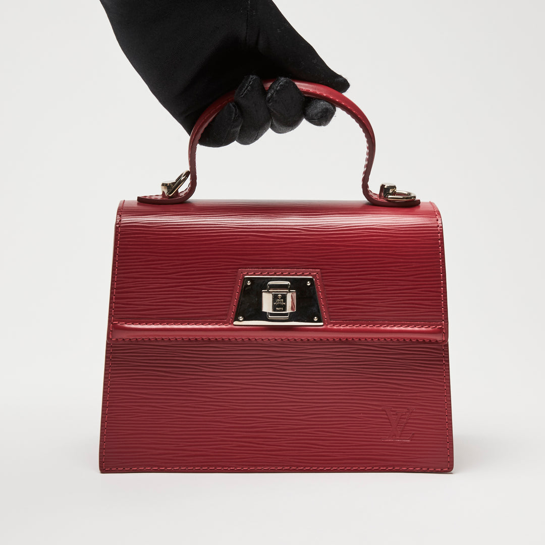 Louis Vuitton Red Epi Leather Sevigne PM Top Handle Bag