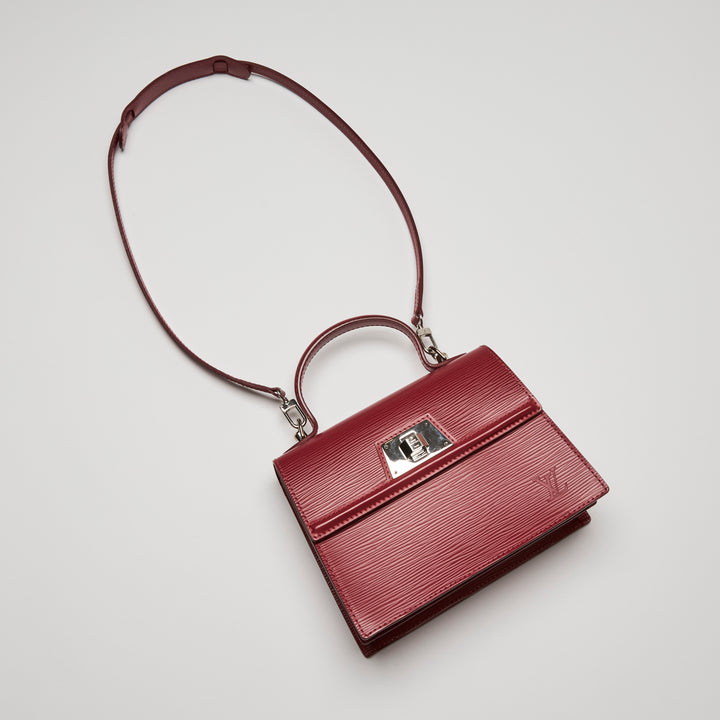 Louis Vuitton Red Epi Leather Sevigne PM Top Handle Bag
