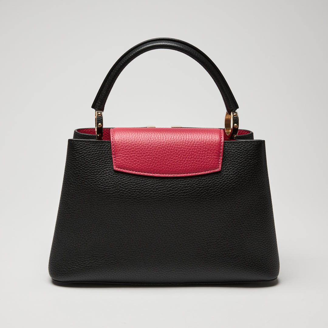 Louis Vuitton Two-Tone Black & Pink Taurillon Leather Capucines MM