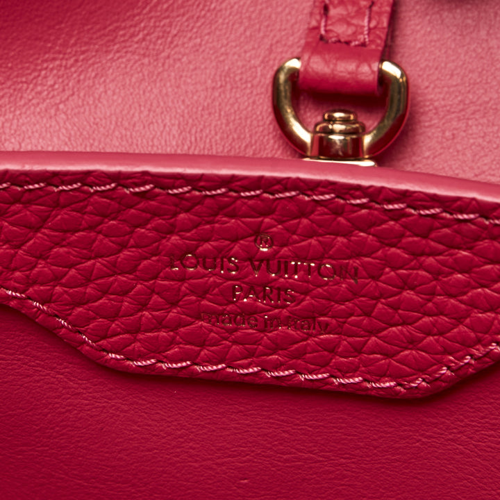 Louis Vuitton Two-Tone Black & Pink Taurillon Leather Capucines MM