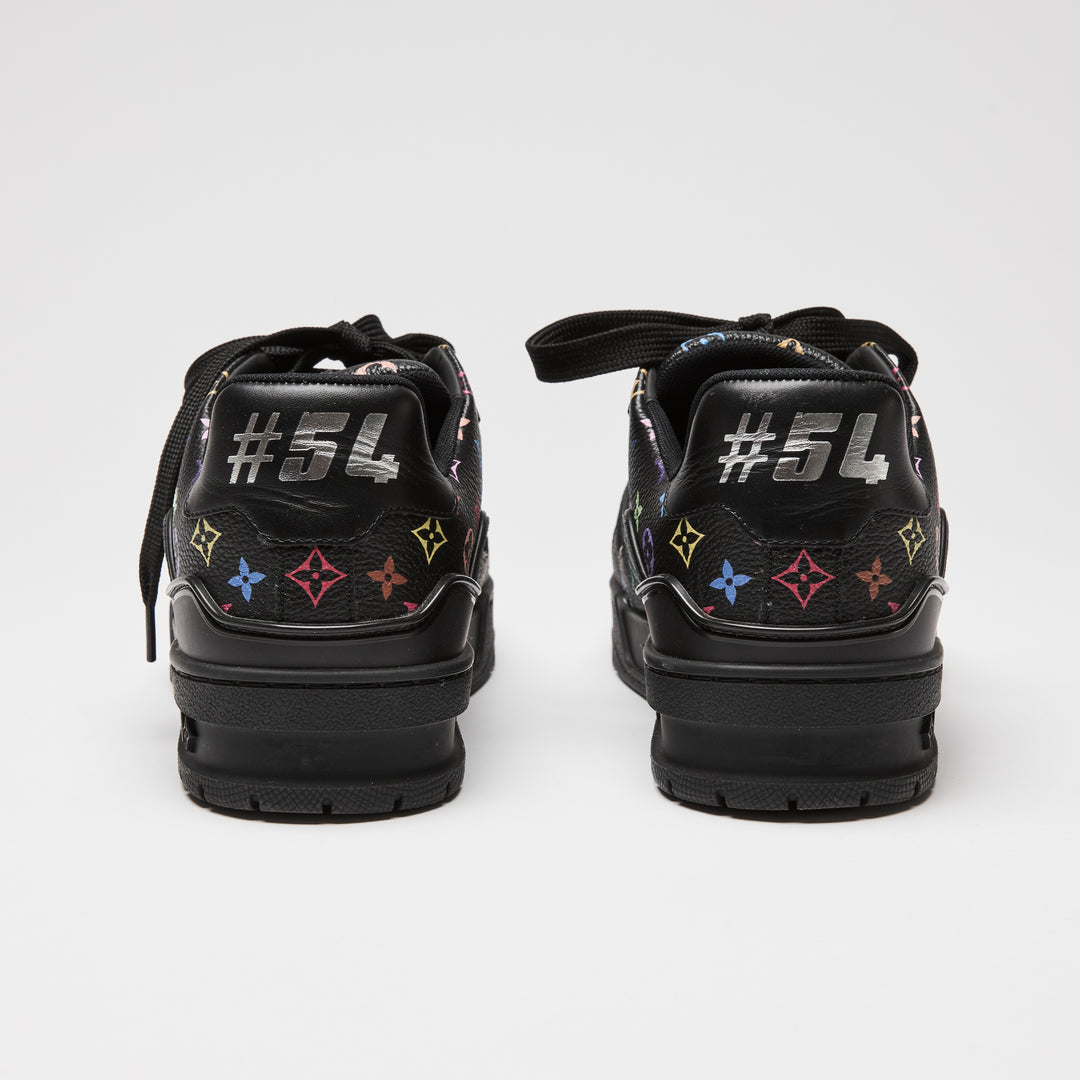 Louis Vuitton x Takashi Murakami Black Multicolour Monogram Calf Leather Sneakers Size 36.5