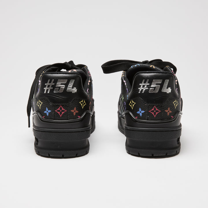 Louis Vuitton x Takashi Murakami Black Multicolour Monogram Calf Leather Sneakers Size 36.5