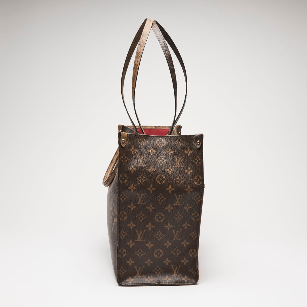 Louis Vuitton Two Tone Brown Monogram Canvas OnTheGo GM Tote