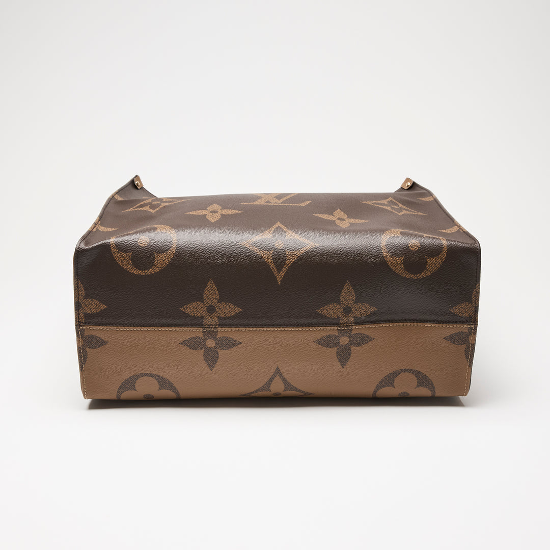 Louis Vuitton Two Tone Brown Monogram Canvas OnTheGo GM Tote