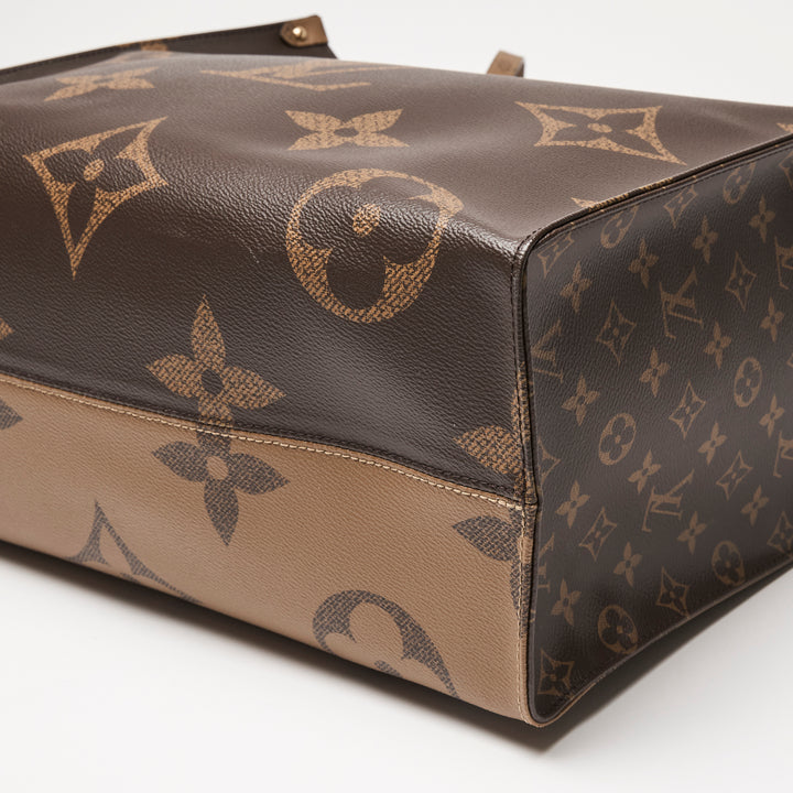 Louis Vuitton Two Tone Brown Monogram Canvas OnTheGo GM Tote