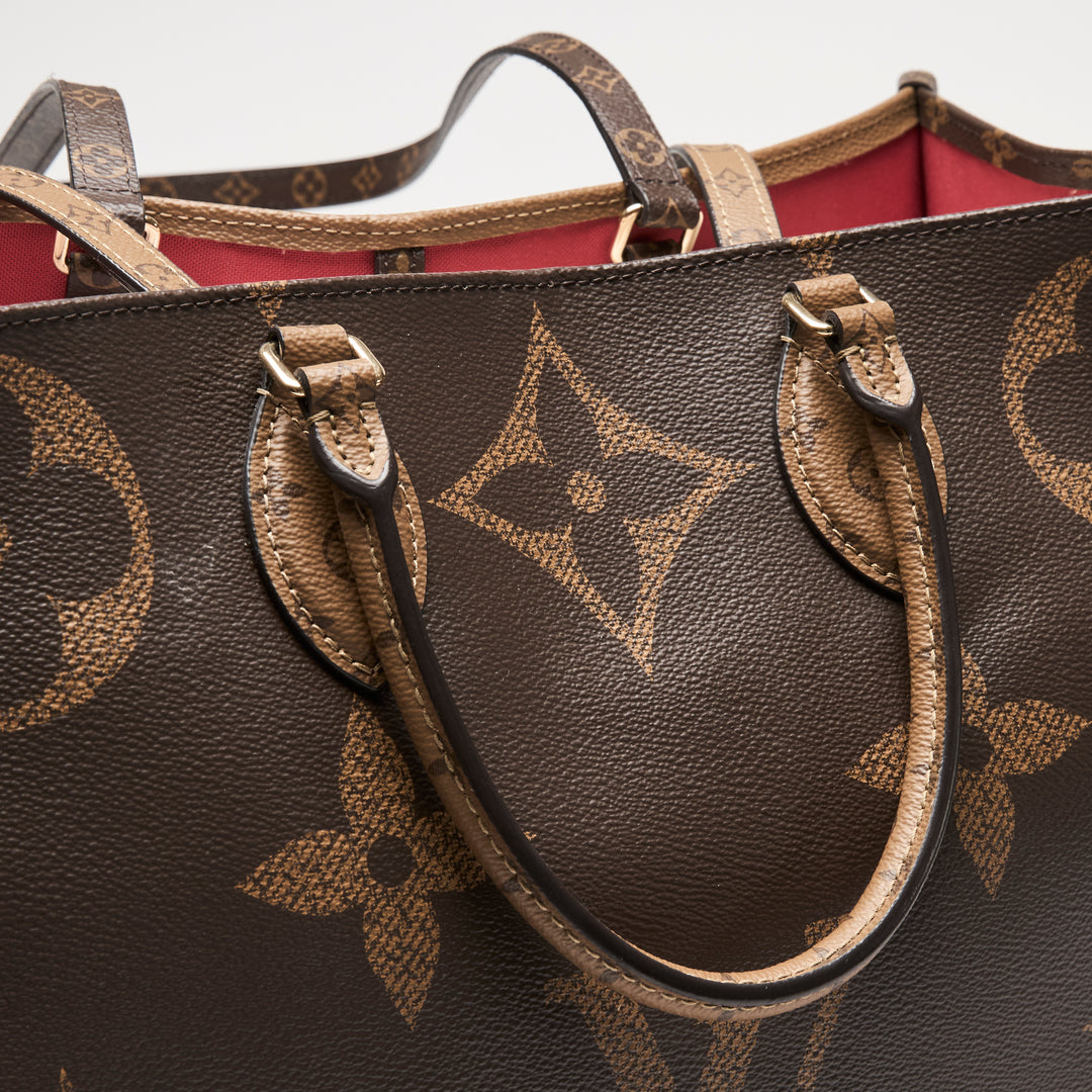 Louis Vuitton Two Tone Brown Monogram Canvas OnTheGo GM Tote