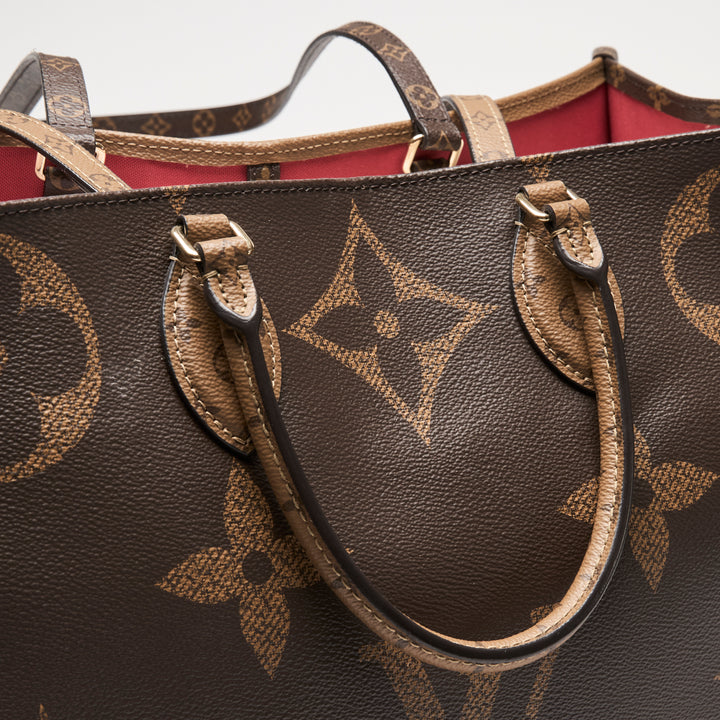 Louis Vuitton Two Tone Brown Monogram Canvas OnTheGo GM Tote