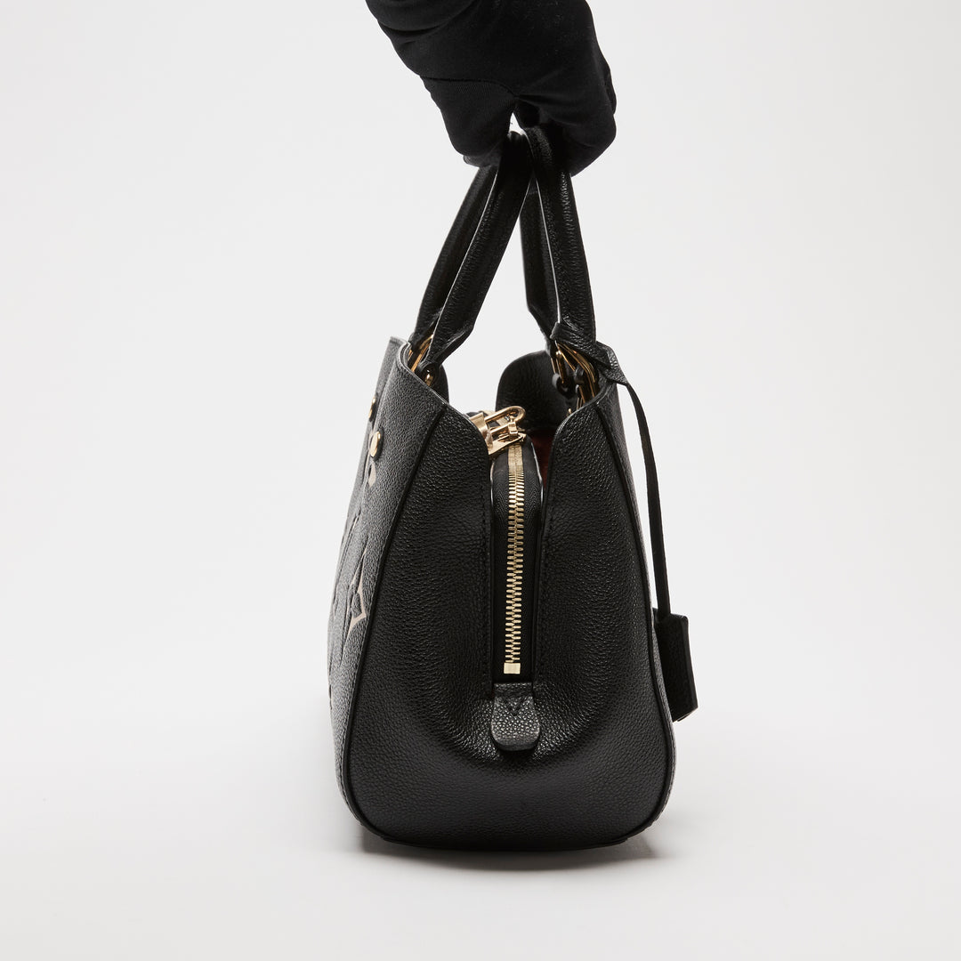 Louis Vuitton Black & Beige Monogram Empreinte Leather Montaigne BB Bag