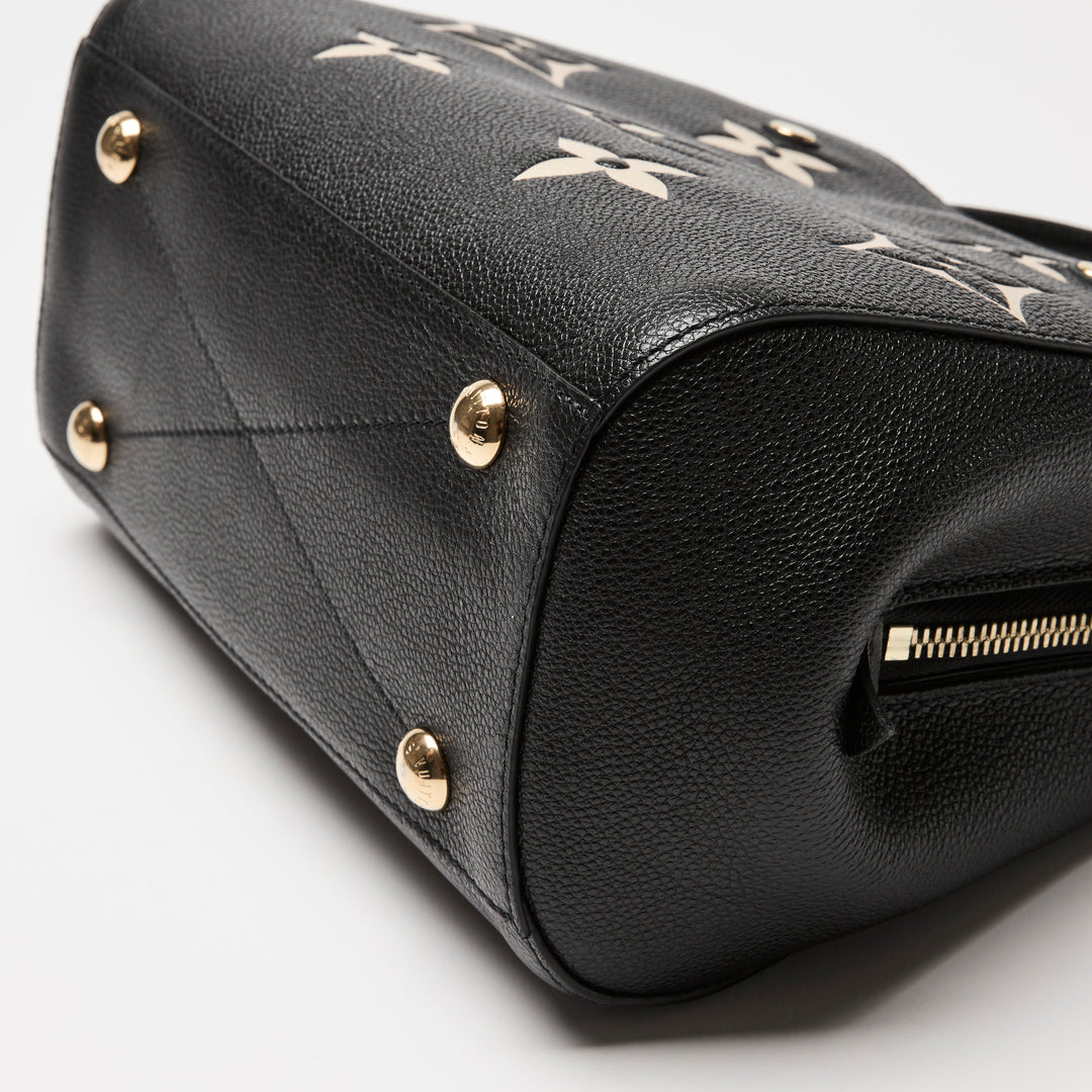 Louis Vuitton Black & Beige Monogram Empreinte Leather Montaigne BB Bag