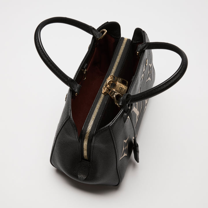 Louis Vuitton Black & Beige Monogram Empreinte Leather Montaigne BB Bag