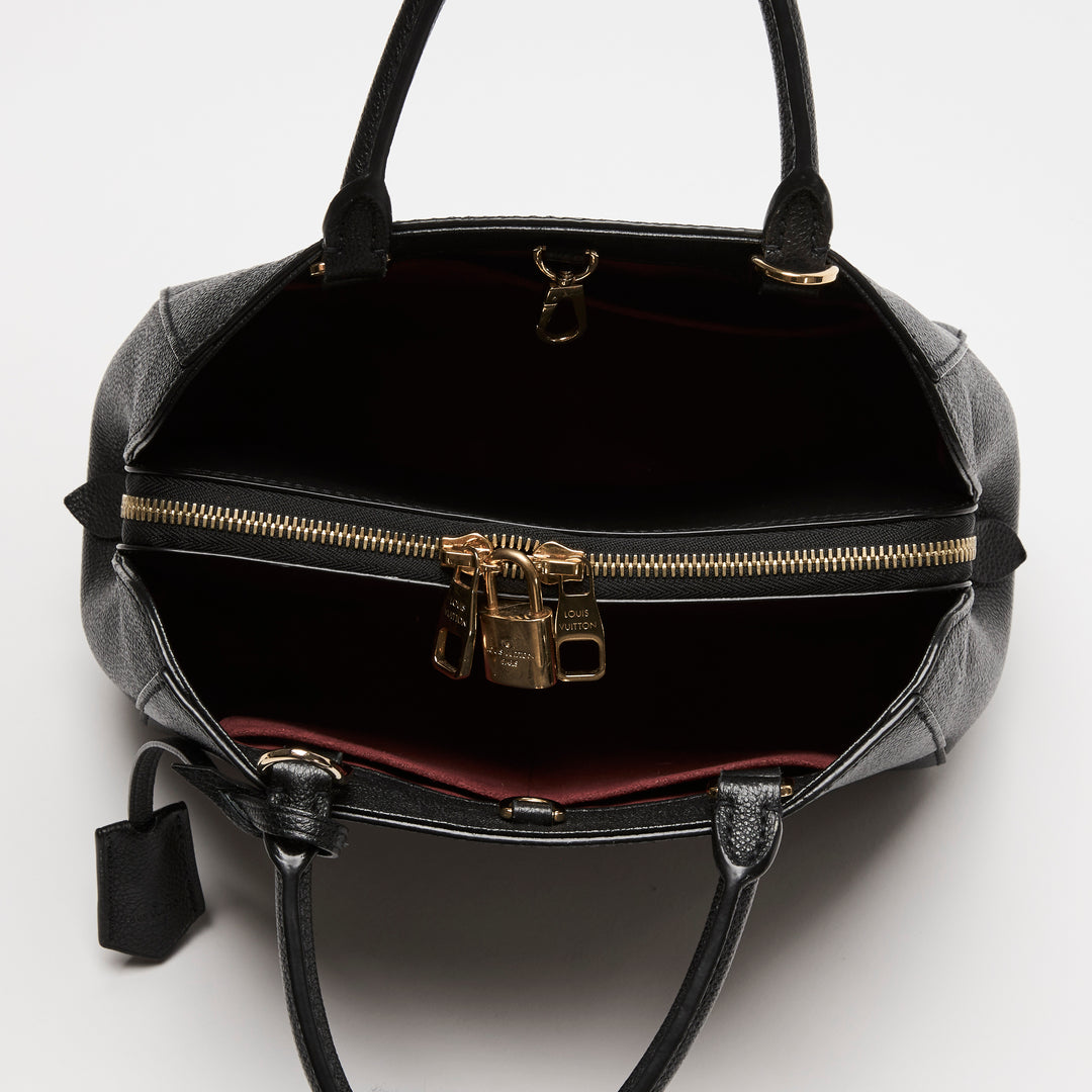 Louis Vuitton Black & Beige Monogram Empreinte Leather Montaigne BB Bag