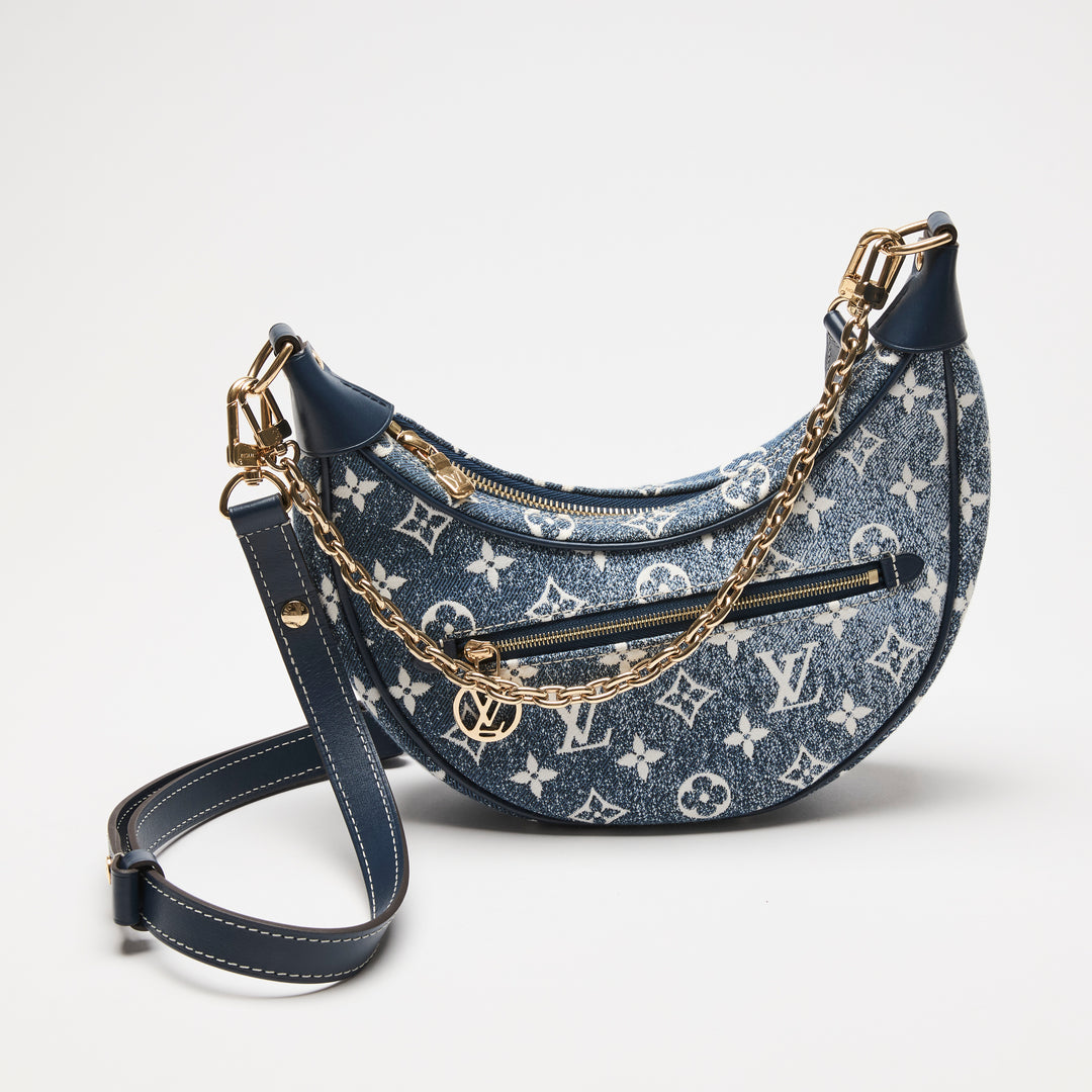 Louis Vuitton Blue Monogram Jacquard Denim Loop Handbag