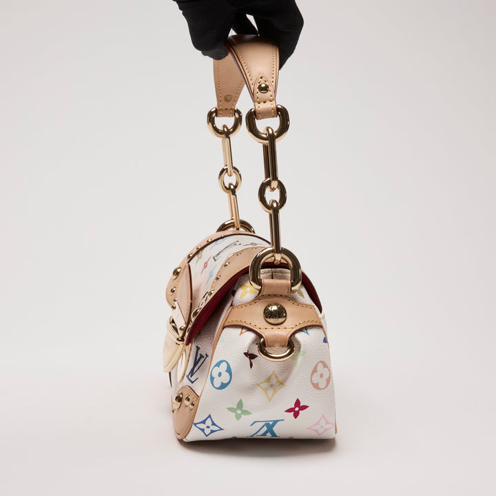 Louis Vuitton x Takashi Murakami Vintage White Multicolour Monogram Canvas Marilyn Shoulder Bag