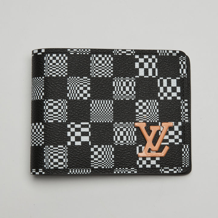 Louis Vuitton Black & White Damier Canvas Distorted Multiple Bifold Wallet