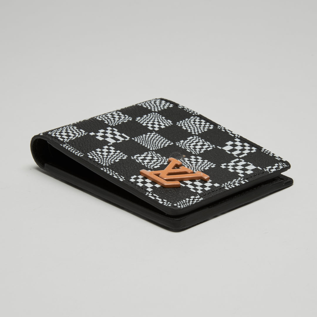 Louis Vuitton Black & White Damier Canvas Distorted Multiple Bifold Wallet