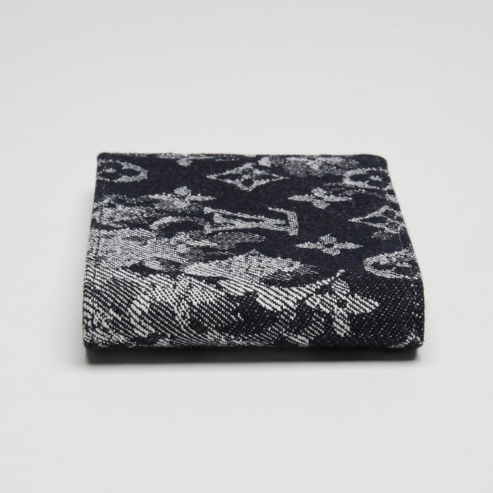 Louis Vuitton Navy Blue Monogram Tapestry Multiple Bifold Wallet