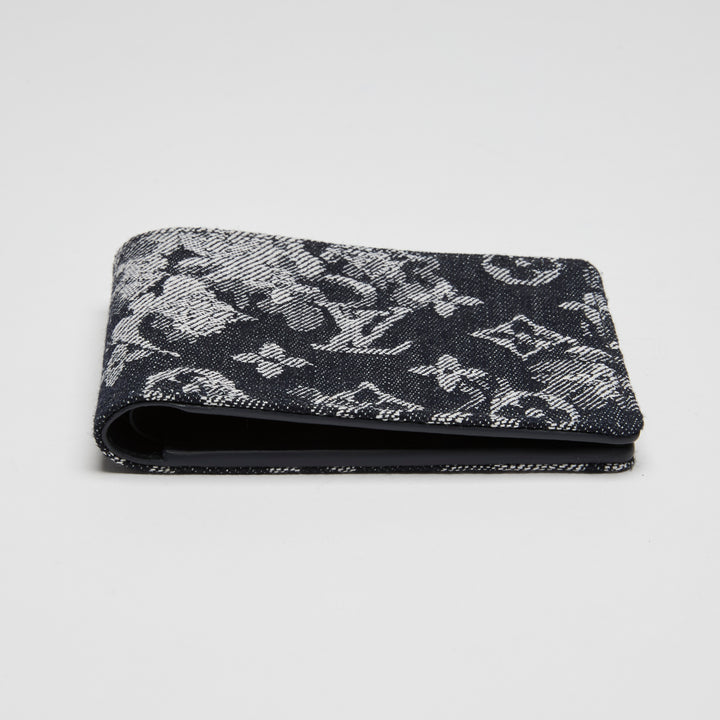Louis Vuitton Navy Blue Monogram Tapestry Multiple Bifold Wallet