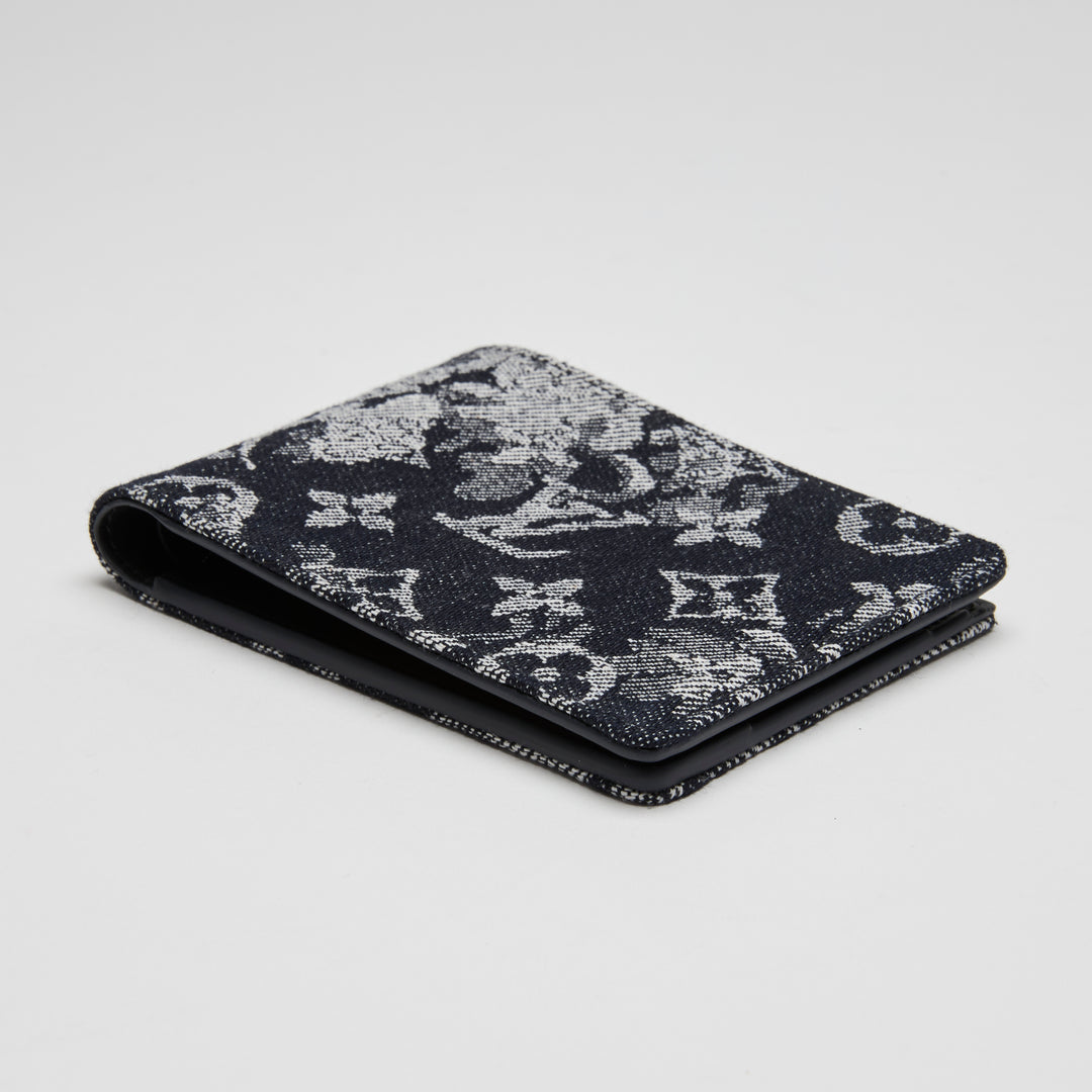 Louis Vuitton Navy Blue Monogram Tapestry Multiple Bifold Wallet