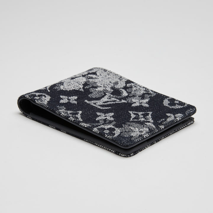 Louis Vuitton Navy Blue Monogram Tapestry Multiple Bifold Wallet