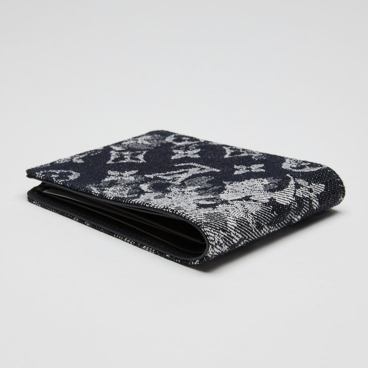 Louis Vuitton Navy Blue Monogram Tapestry Multiple Bifold Wallet