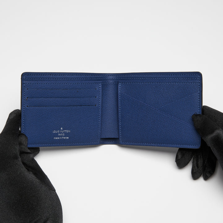 Louis Vuitton Blue Taiga Leather Multiple Bifold Wallet