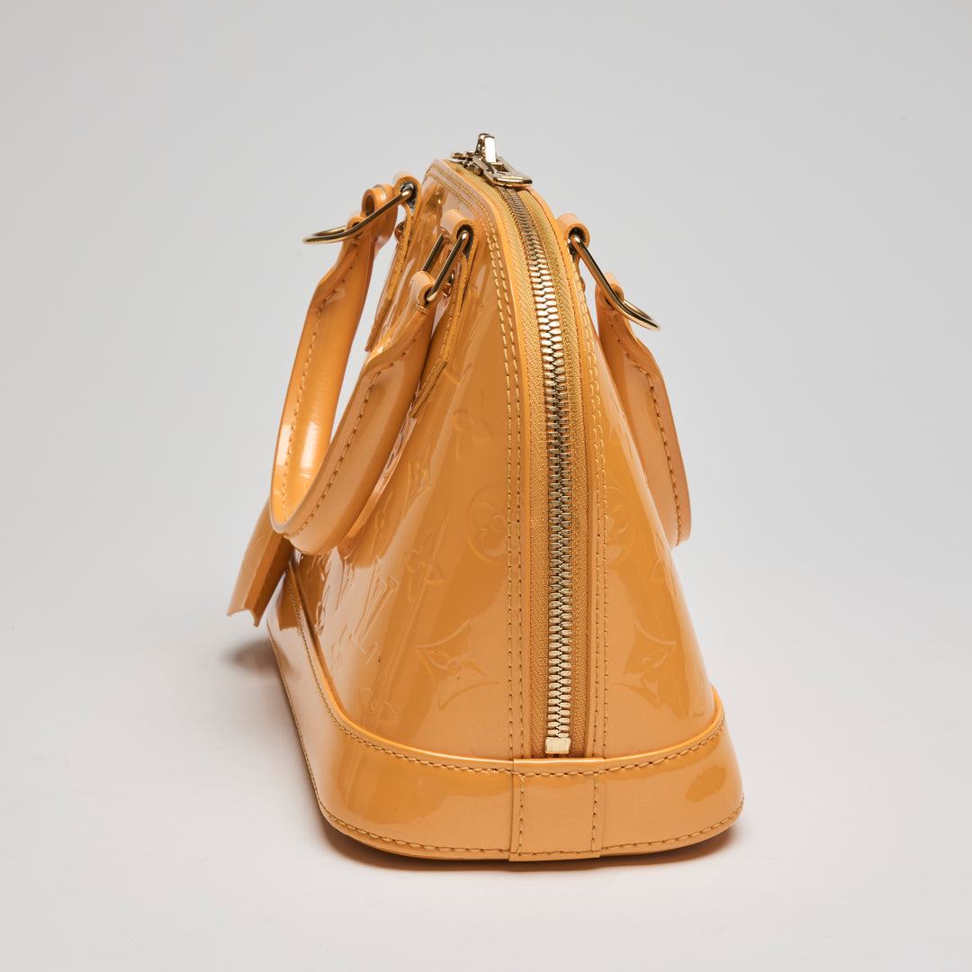 Louis Vuitton Jaune Passion Vernis Monogram Leather Alma BB