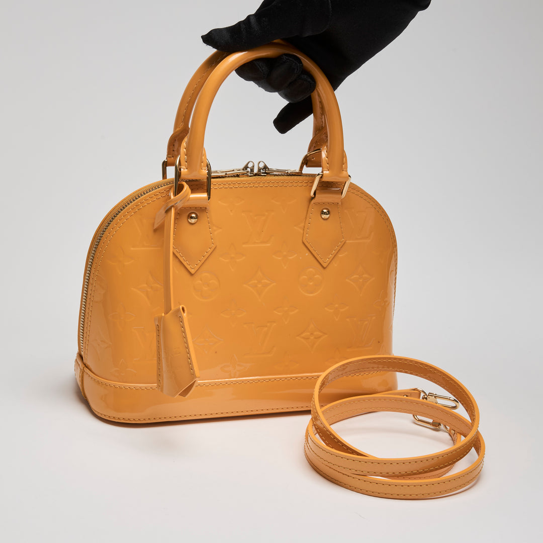 Louis Vuitton Jaune Passion Vernis Monogram Leather Alma BB