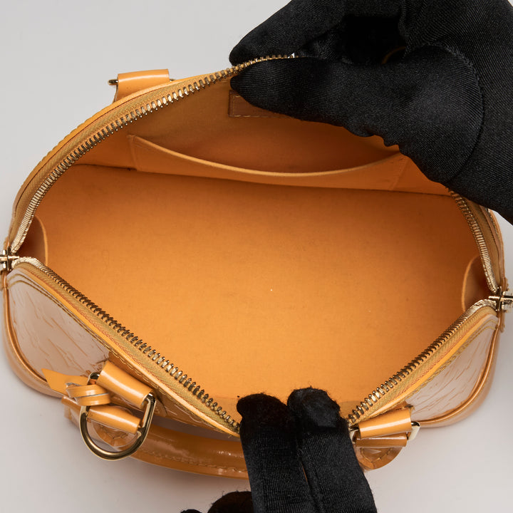 Louis Vuitton Jaune Passion Vernis Monogram Leather Alma BB