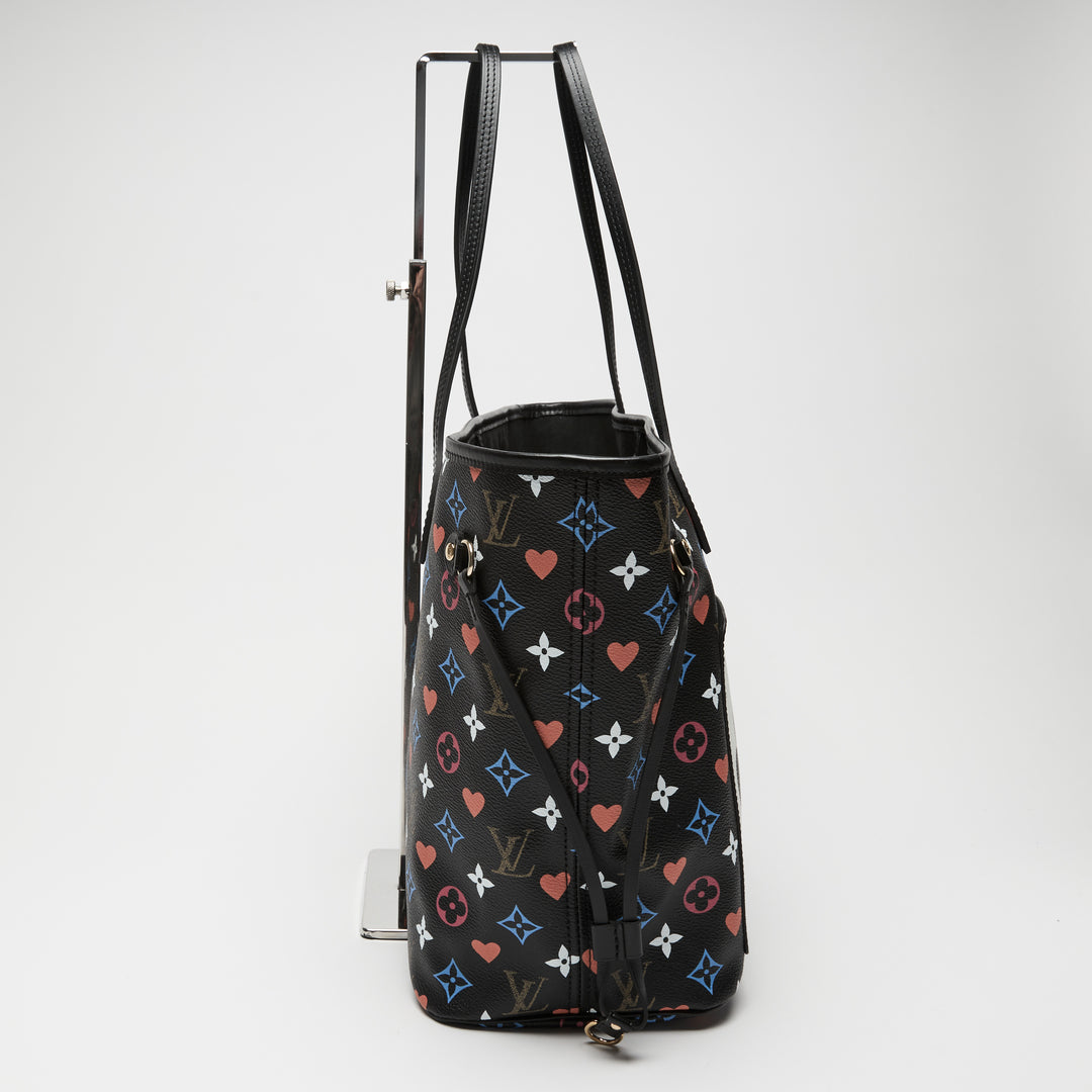 Louis Vuitton Black Multicolour Monogram Canvas Limited Edition Game On Neverfull MM Tote