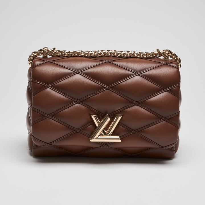 Louis Vuitton Brown Quilted Lambskin Leather Go-14 MM Bag