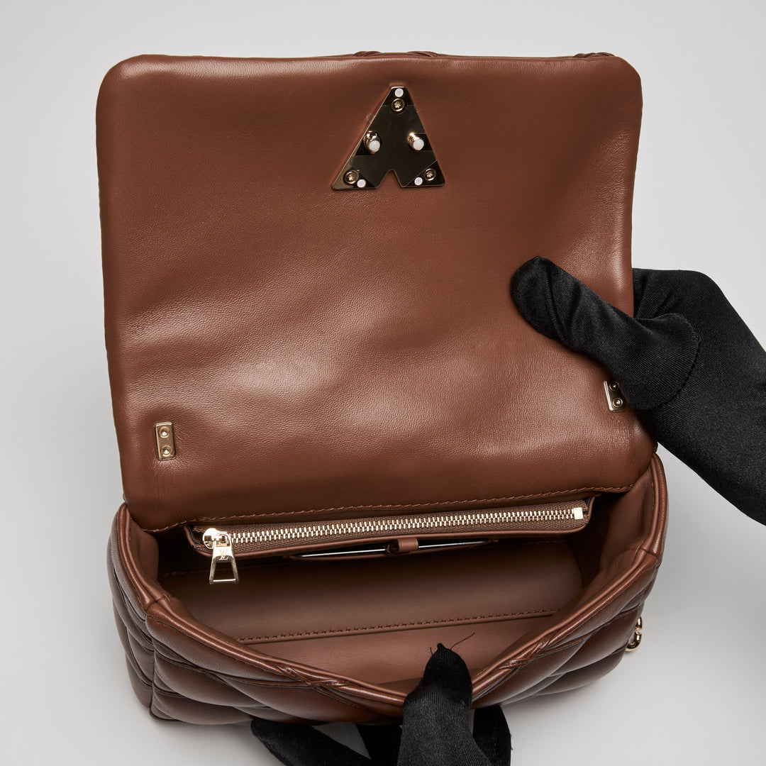 Louis Vuitton Brown Quilted Lambskin Leather Go-14 MM Bag
